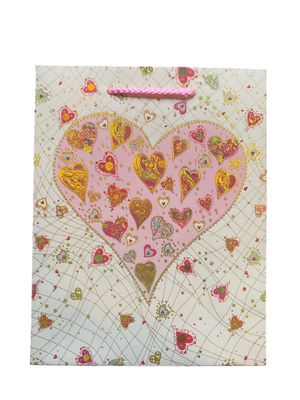 Pink Big Heart   Medium Gift Bag PK3 (R15.50 Each)