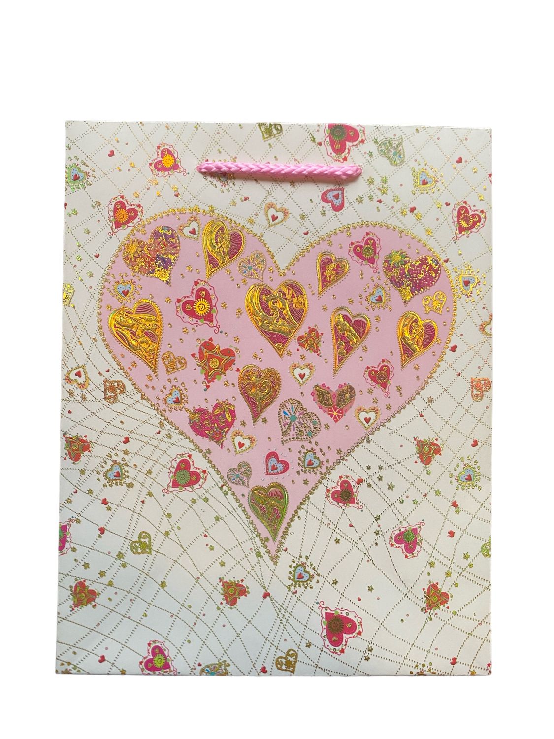 Pink Big Heart   Small Gift Bag PK3 (R10.50 Each)