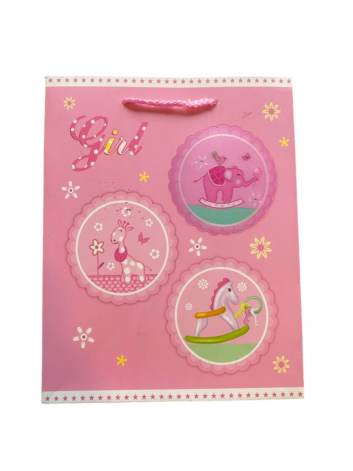 Girl Elephant Medium Gift Bag PK3 (R15.50 Each)