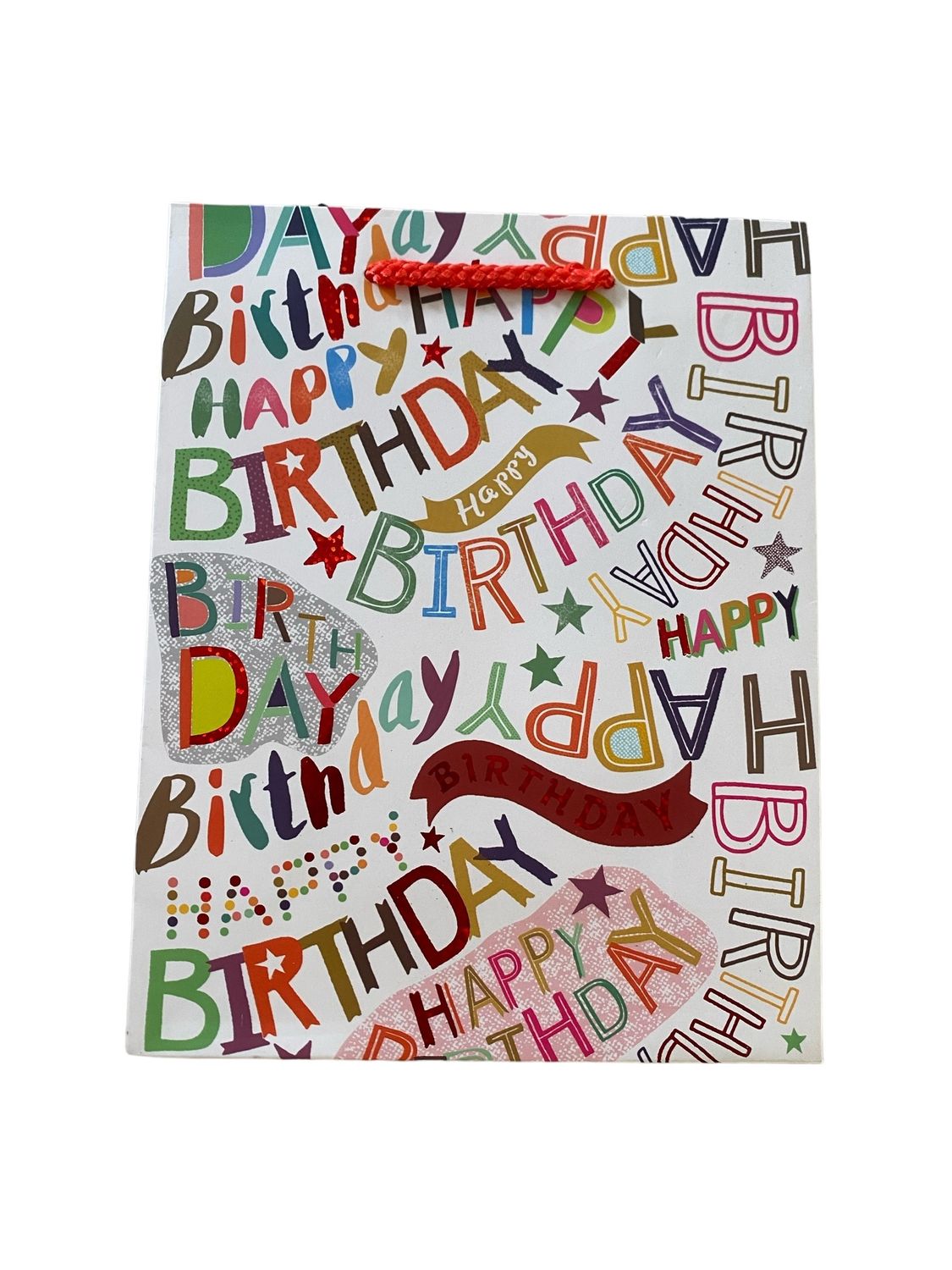 Happy Birthday White Large Gift Bag PK3 (R15 Each)