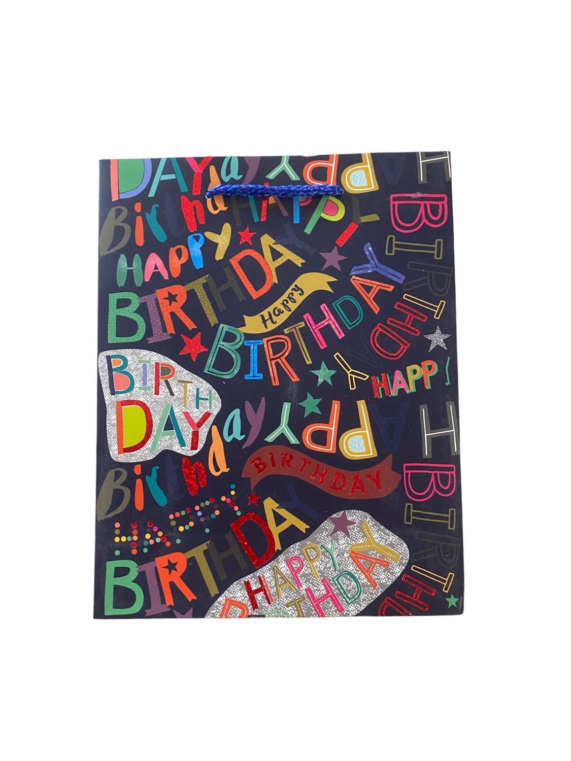 Happy Birthday Navy Blue Medium Gift Bag PK3 (R12.50 Each)