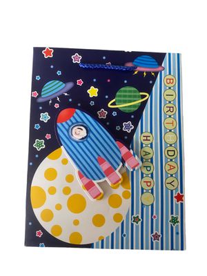 Happy Birthday Pop Up Space Large Gift Bag PK3 (R20 Each)
