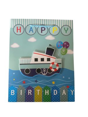 Happy Birthday Pop Up Boat Large Gift Bag PK3 (R20 Each)