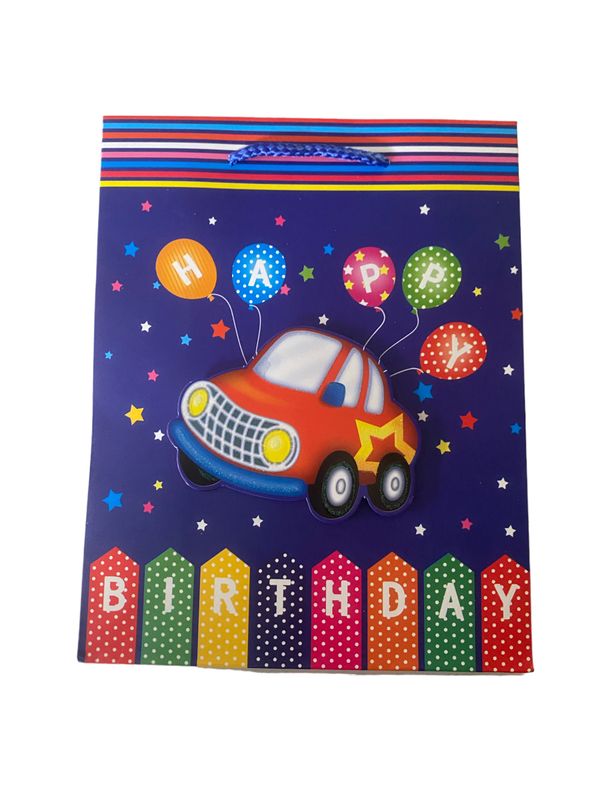 Happy Birthday Pop Up Car Medium Gift Bag PK3 (R15.50 Each)