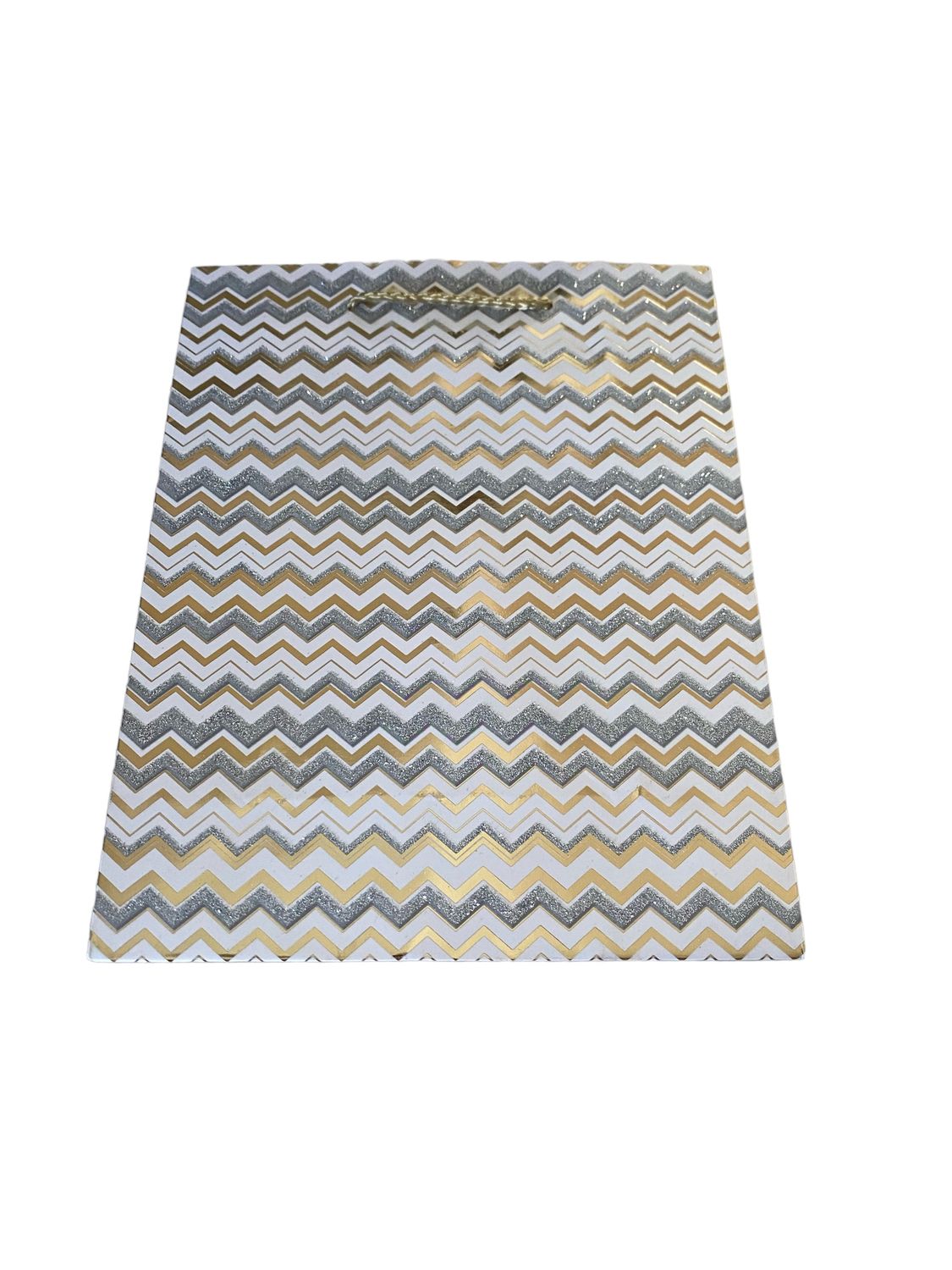 Zig Zag Glitter Gold Small Gift Bag PK3 (R10.50 Each)