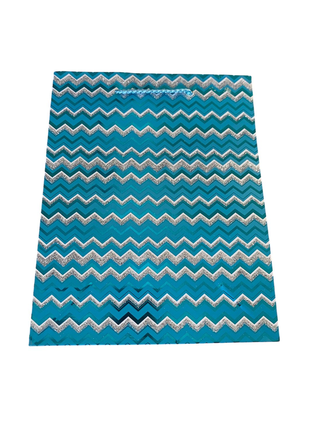 Zig Zag Glitter Blue Small Gift Bag PK3 (R10.50 Each)