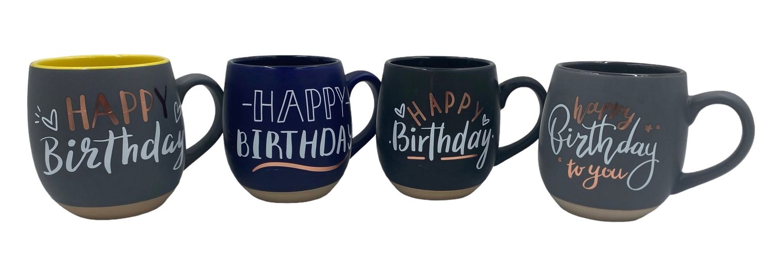 CERAMIC MUGS - HAPPY BIRTHDAY SET OF 6