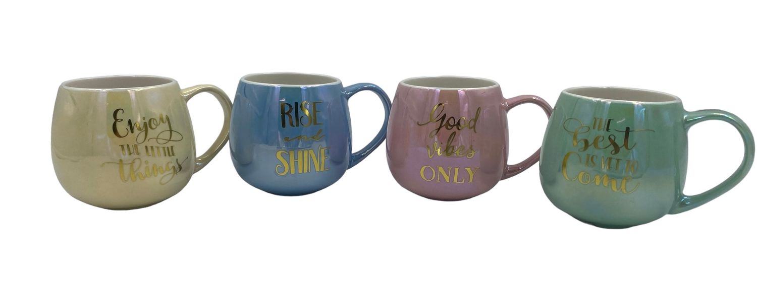 CERAMIC MUG - SAYINGS SET OF 4