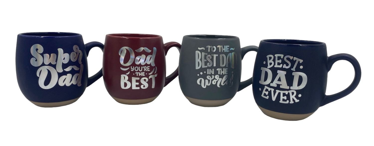 CERAMIC MUGS - DAD MUGS - SET OF 4