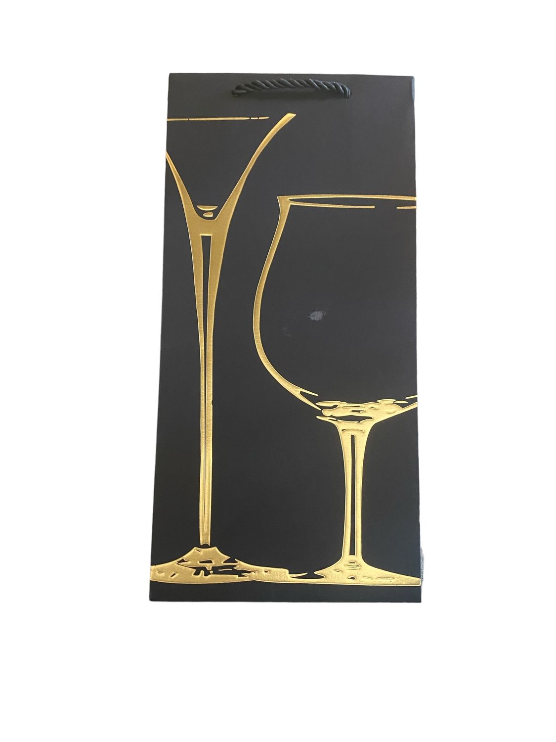 Black Wine Bag with Two Gold Glasses (PK3  R15 EACH)