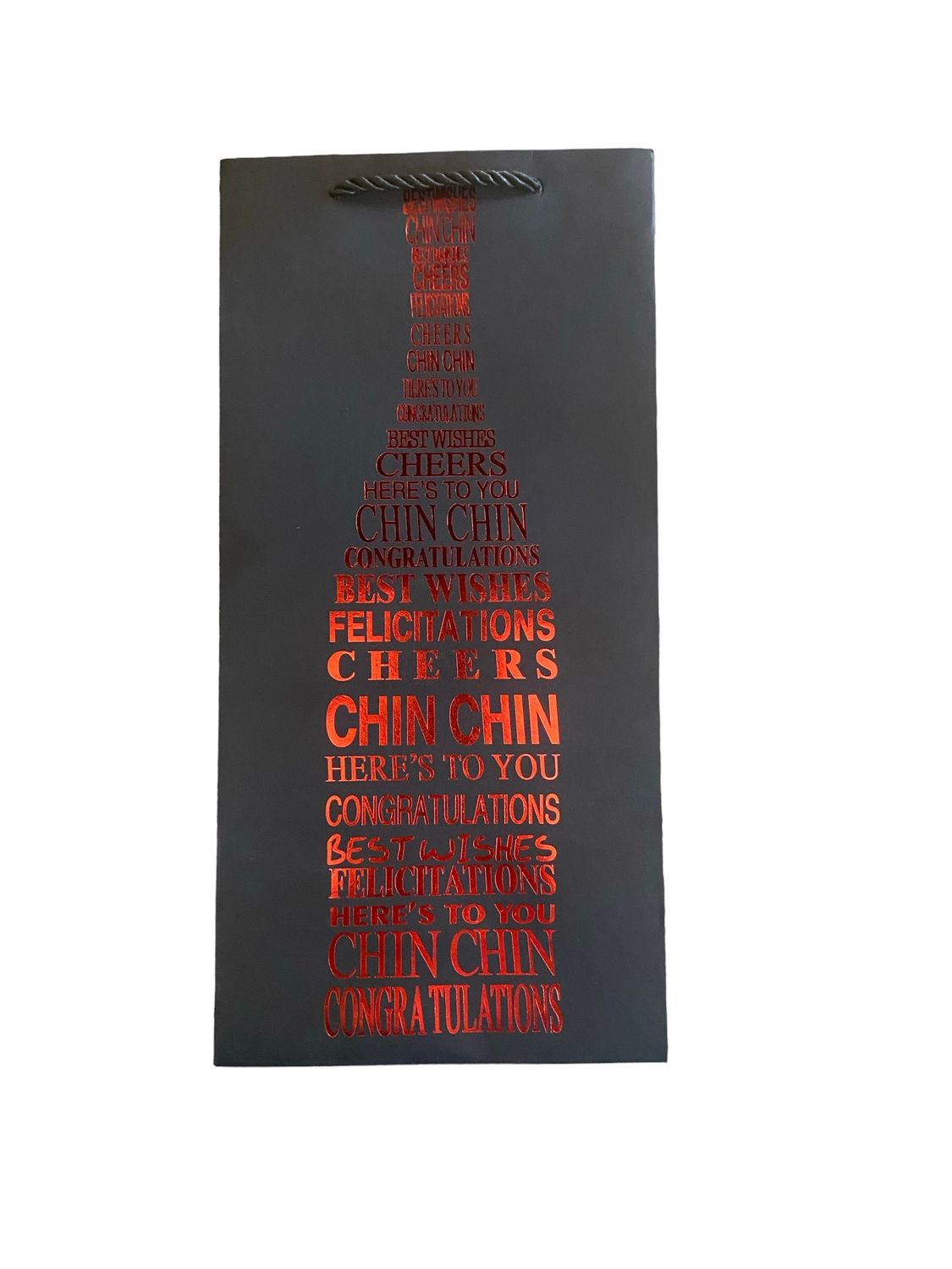 Black Wine Bag with Red Bottle (PK3  R15 EACH)