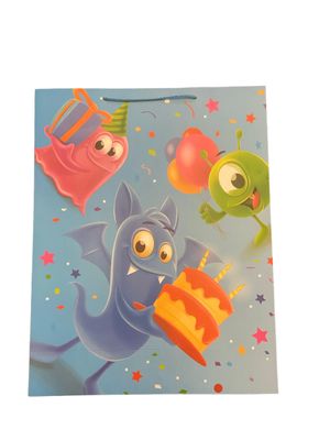 Monsters Gift Bags - XXL - Light Blue PK3 (R40 Each)