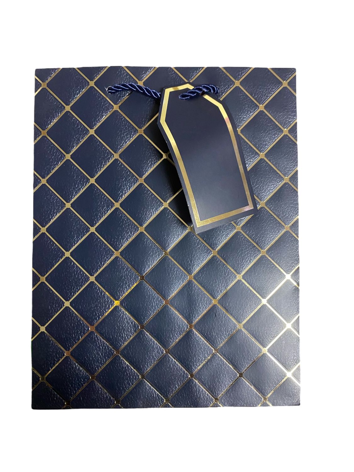 Criss Cross Gift Bags - L - Navy (PK3  R20 EACH)