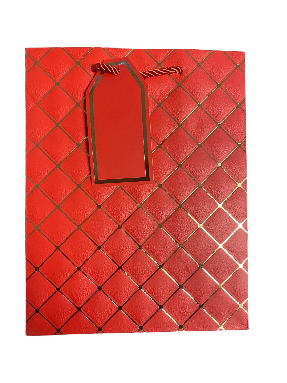Criss Cross Gift Bags - L - Red (PK3  R20 EACH)