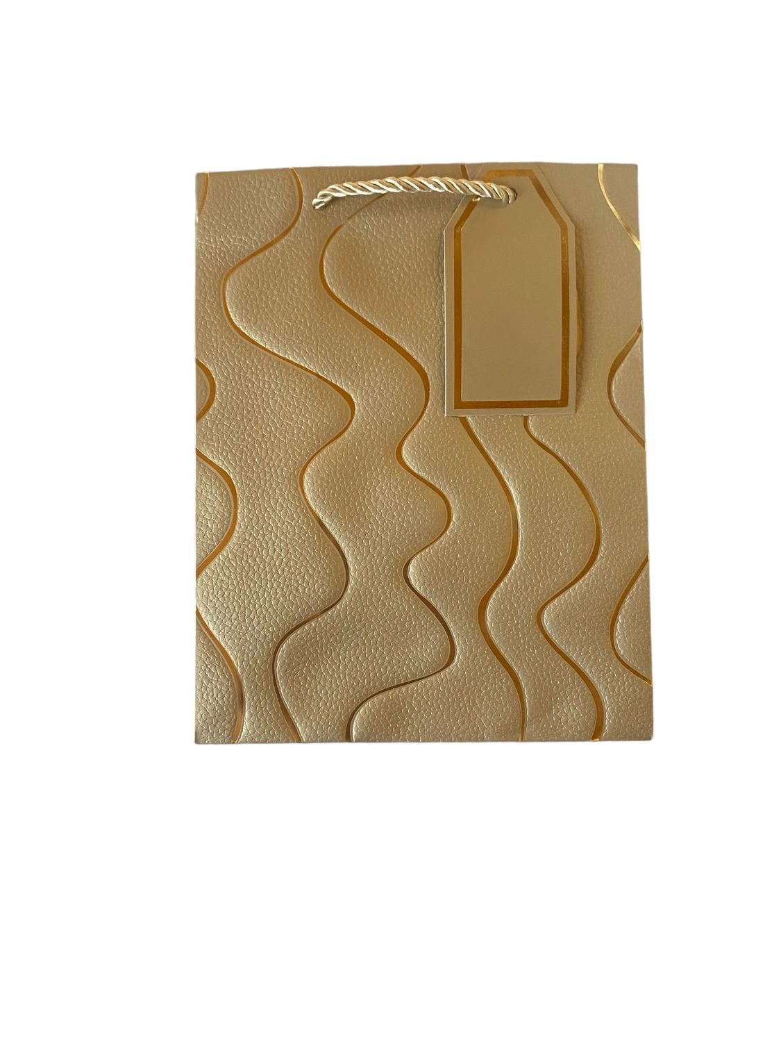 Gold Curved Lines Gift Bag - M (PK 3) R15.50 EACH