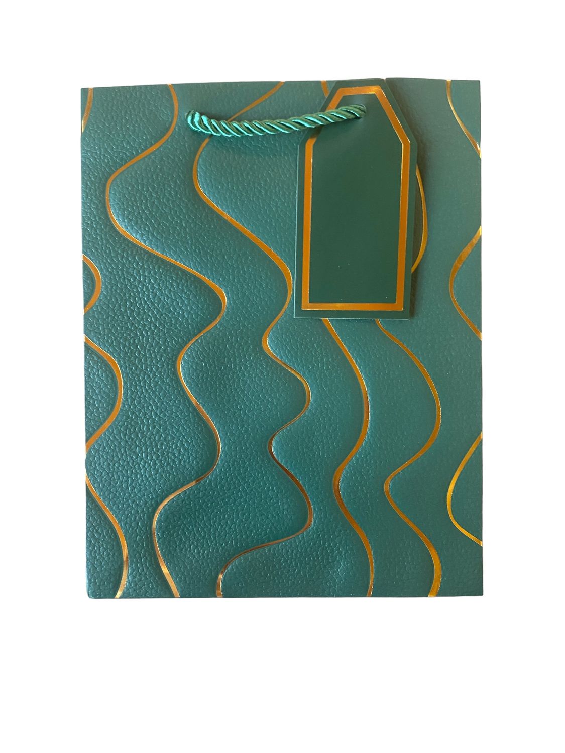Cream Curved Lines Gift Bag - L PK3  R20 EACH
