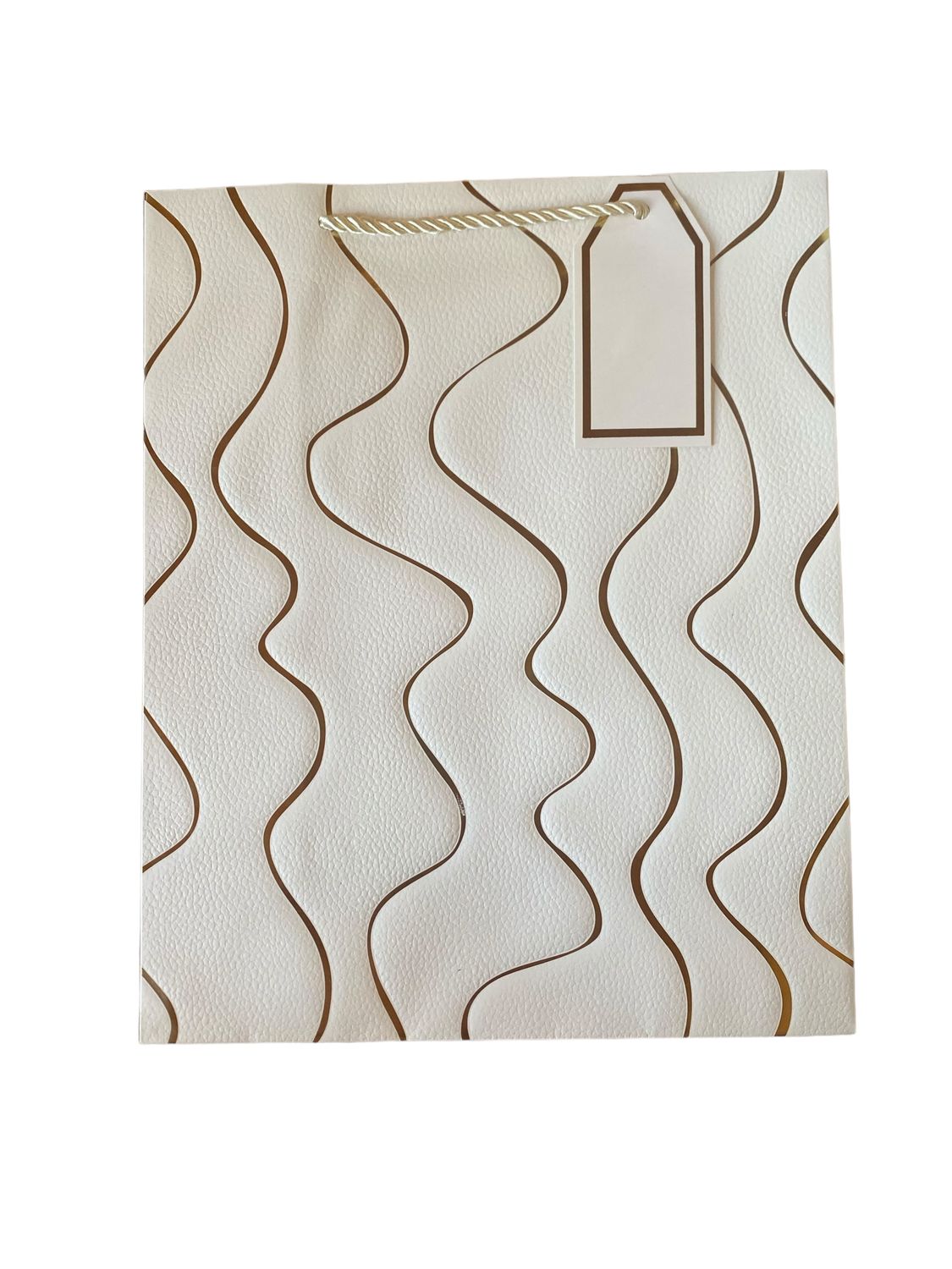 Silver Curved Lines Gift Bag - L PK3  R20 EACH