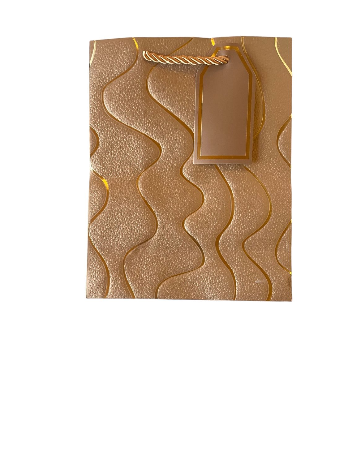 Bronze Curved Lines Gift Bag - L PK3  R20 EACH