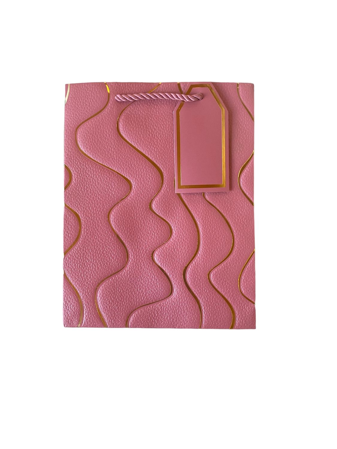 Dusty Pink Curved Lines Gift Bag - L PK3  R20 EACH