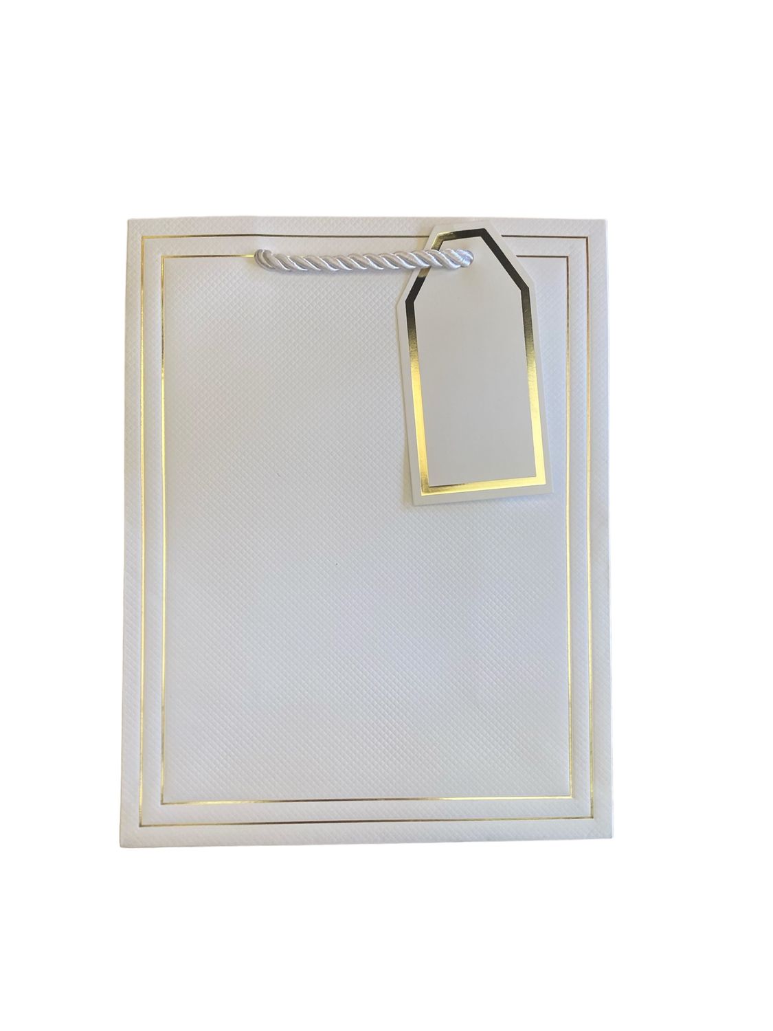 White Gift Bag with Gold Edging -S PK3  R10.50 EACH