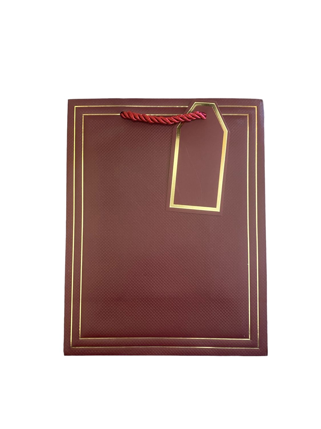 Maroon Gift Bag with Gold Edging - S PK3  R10.50 EACH