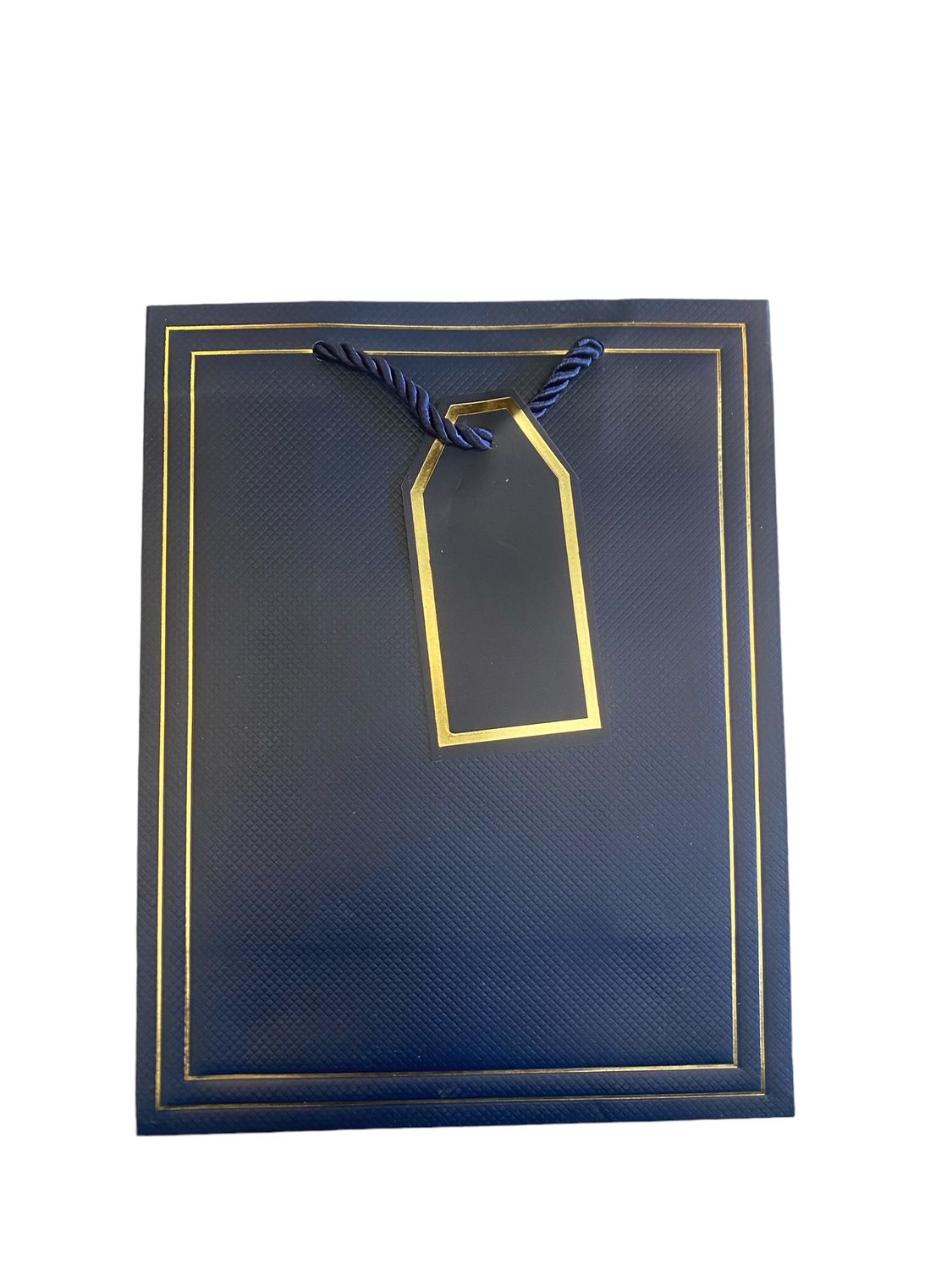 Navy Gift Bag with Gold Edging - M (PK 3) R15.50 EACH