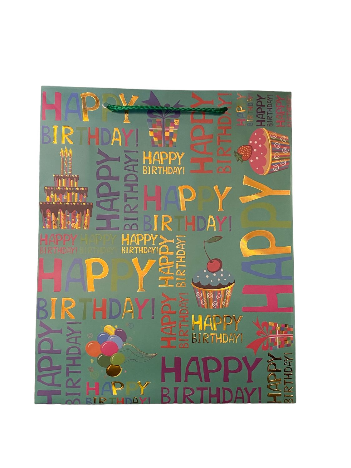 Happy Birthday Gift Bag - Blue - S (PK3 R10.50 EACH)