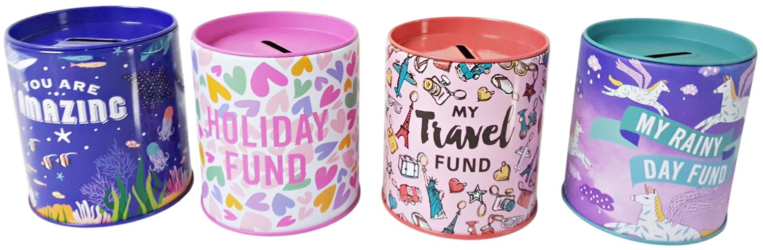 Cylinder Money Box -(Set of 4) R15 each