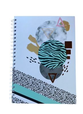 White Retro Designs with Teal (A4 N/B)