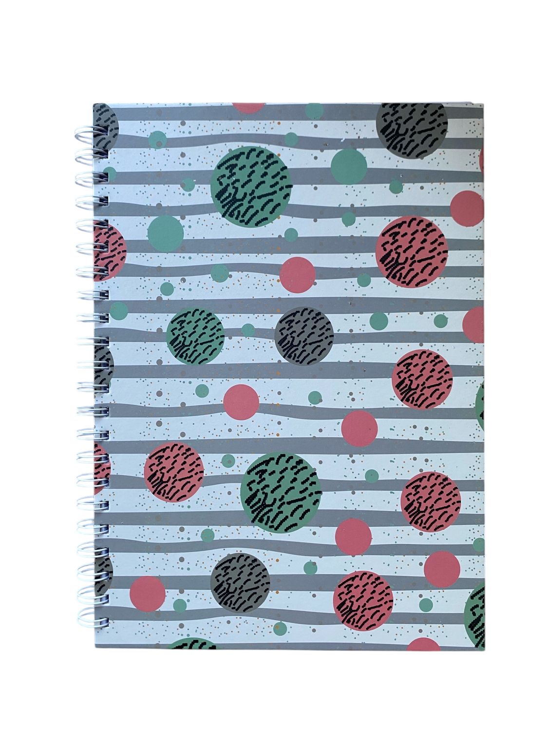 A4 Spiral N/B Pink Circles