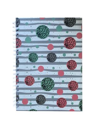 A4 Spiral N/B Pink Circles