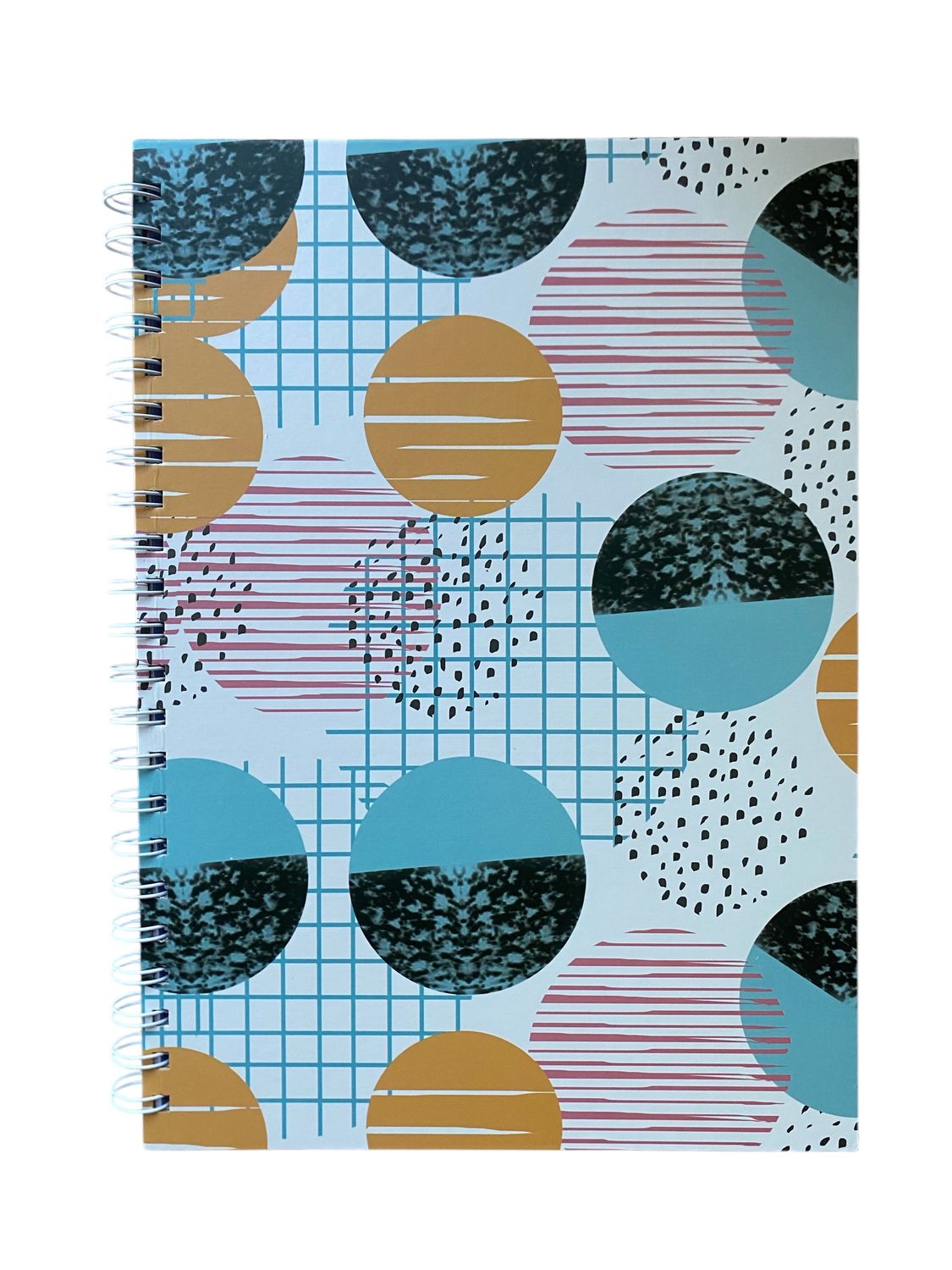A4 Spiral N/B Striped Circles