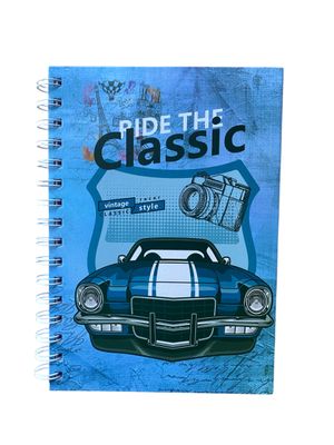 A5 Blue Vintage Cars N/B