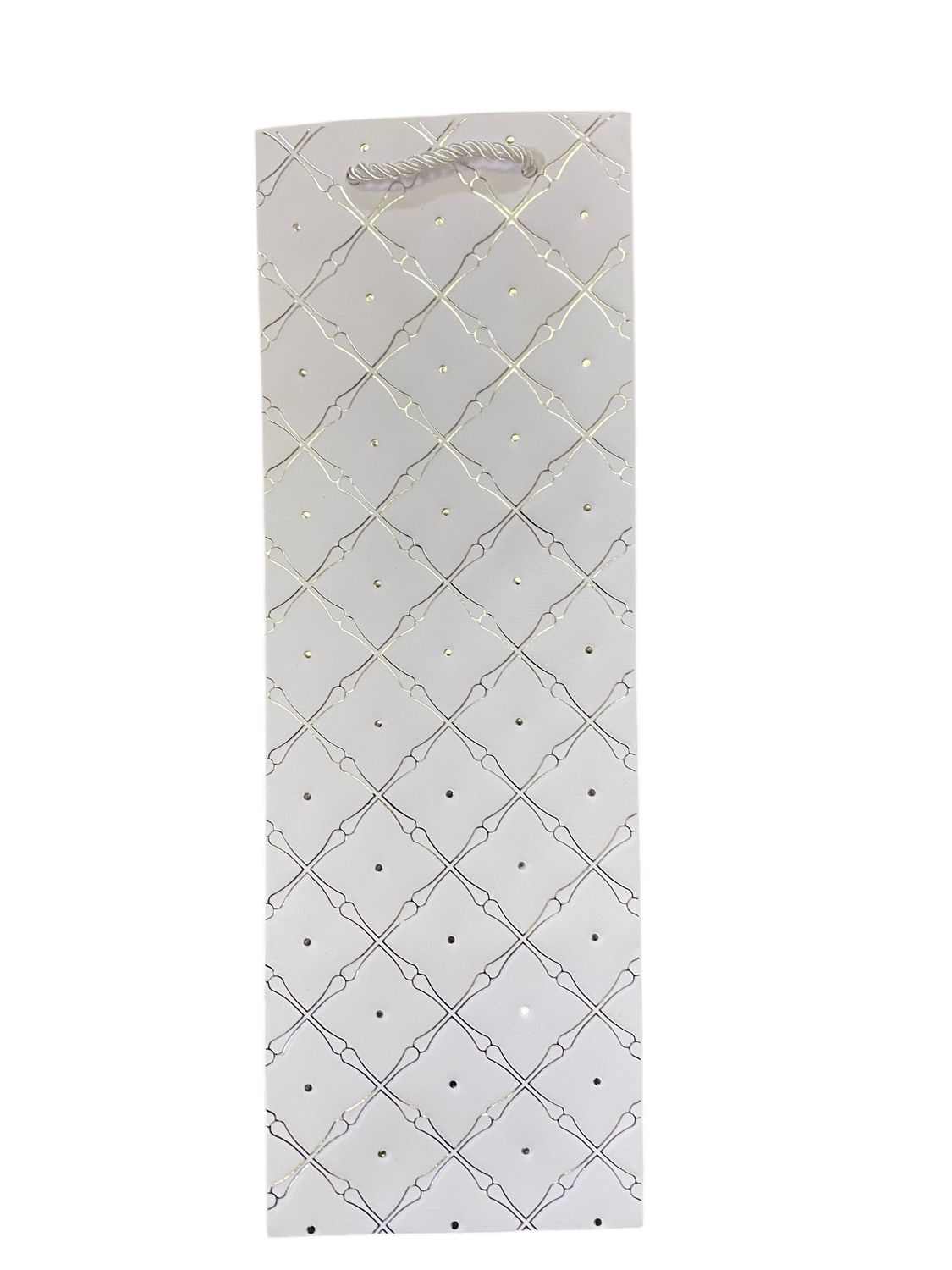 Diagonal Squares With Dot Wine Bags -White (PK3 R12.50E)