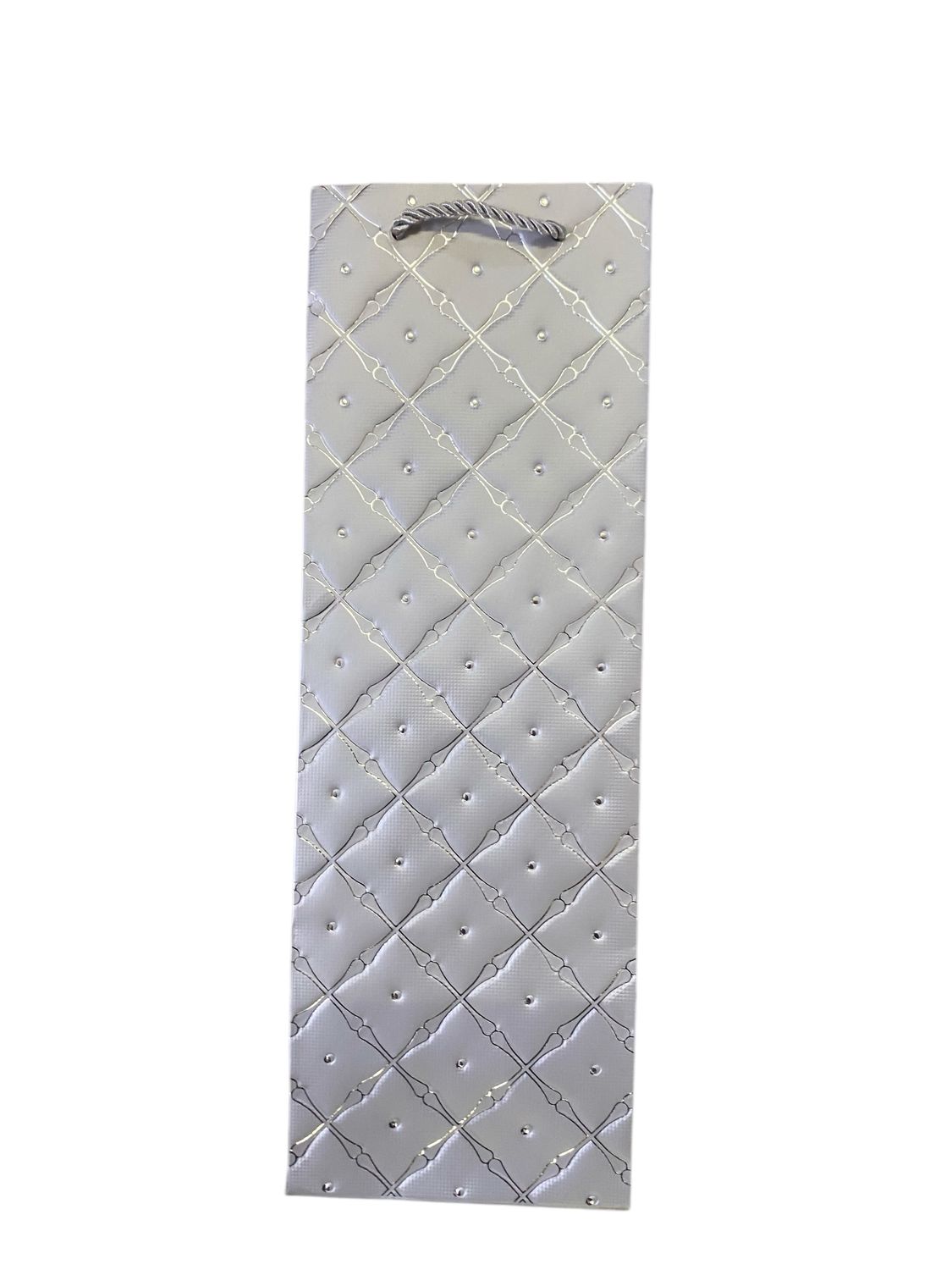 Diagonal Squares With Dot Wine Bags - Silver (PK3 R12.50E)