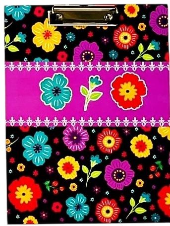 Clip Board Flowers Purple