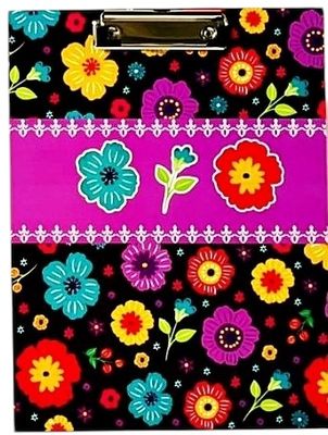 Clip Board Flowers Purple