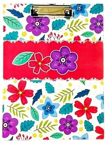 Clip Board Flowers Red