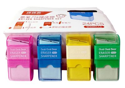 Pencil Sharpener &amp; Eraser 24Pc