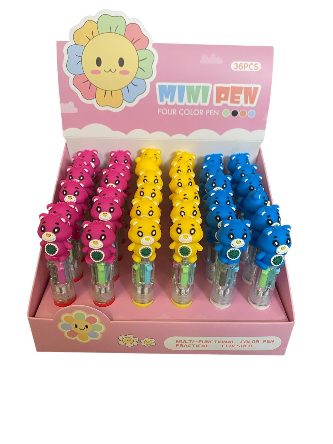 Mini Teddy 4 Colour Pen - 36 per Diplay