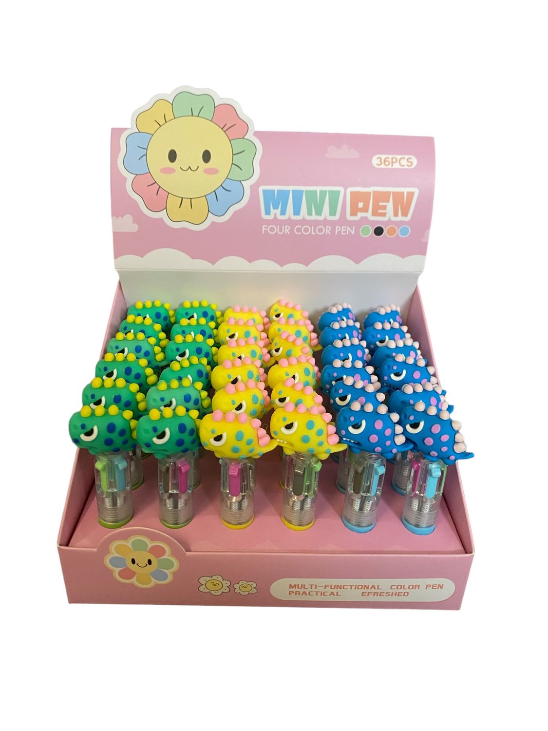 Mini Dino 4 Colour Pen - 36 per Display