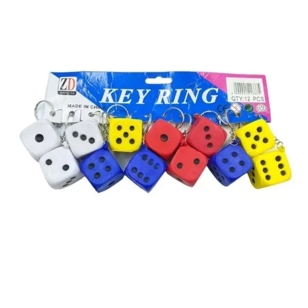 Soft Colour Dice Keyring