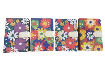 Flowers Hard Cover Notebook with Clip B6 12PC