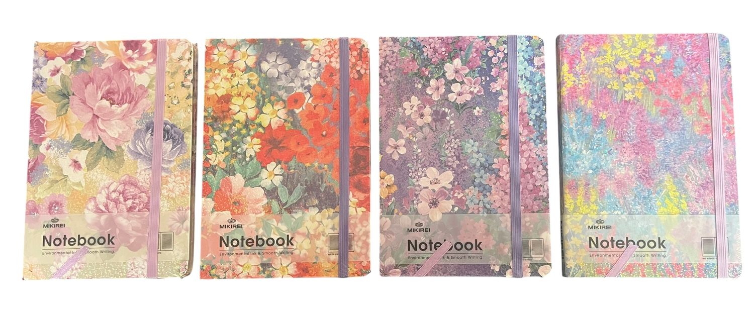 A6 N/book Flowers 12PC