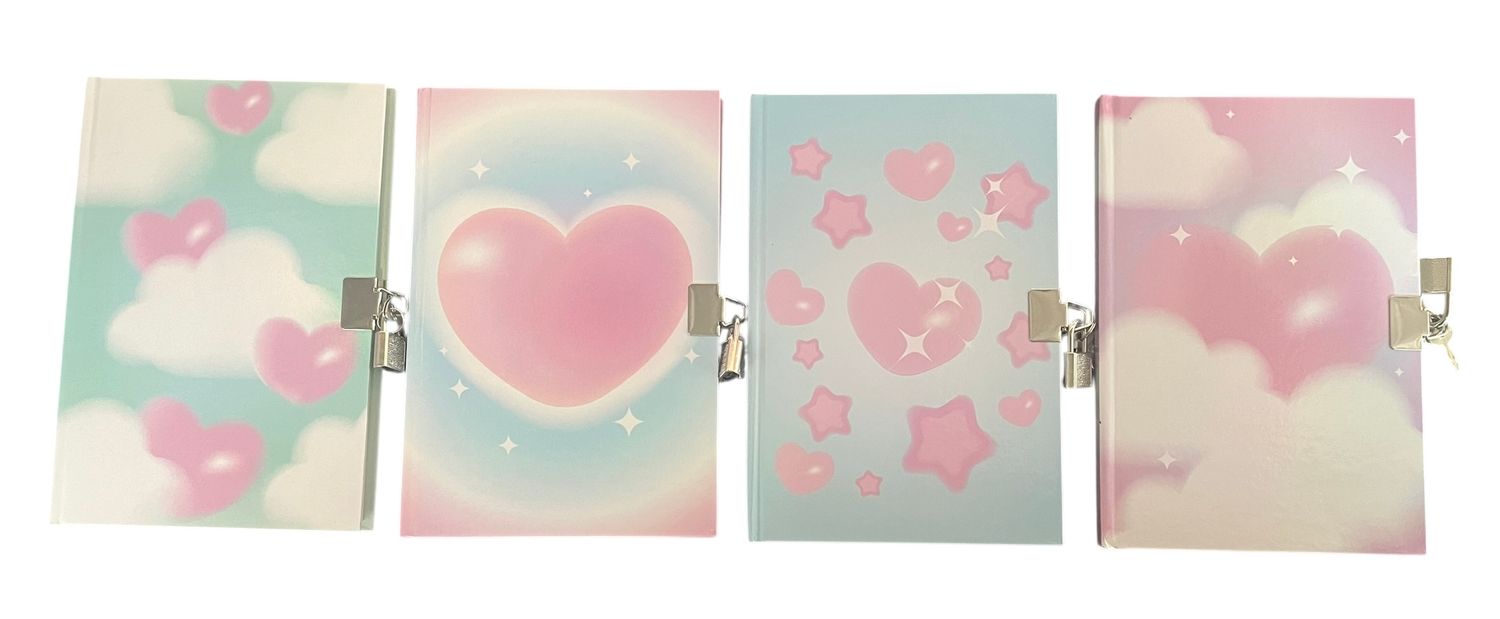 A5 Lock Up N/book Hearts