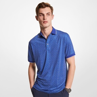 Printed Stretch Golf Shirt Royal