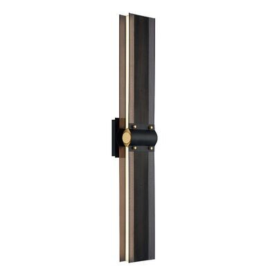 Eurofase Led Sconce Outdoor 31" Black & Gold