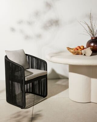 Mina Black/Grey Outdoor Dining Chair
