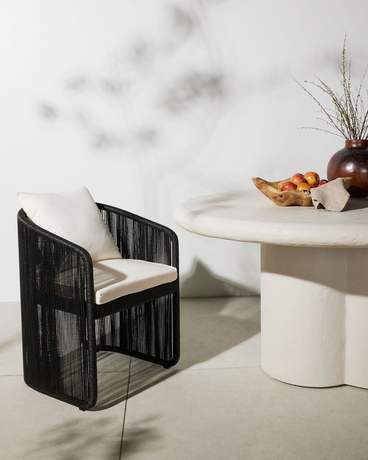 Mina Black/Ivory Outdoor Dining Chair