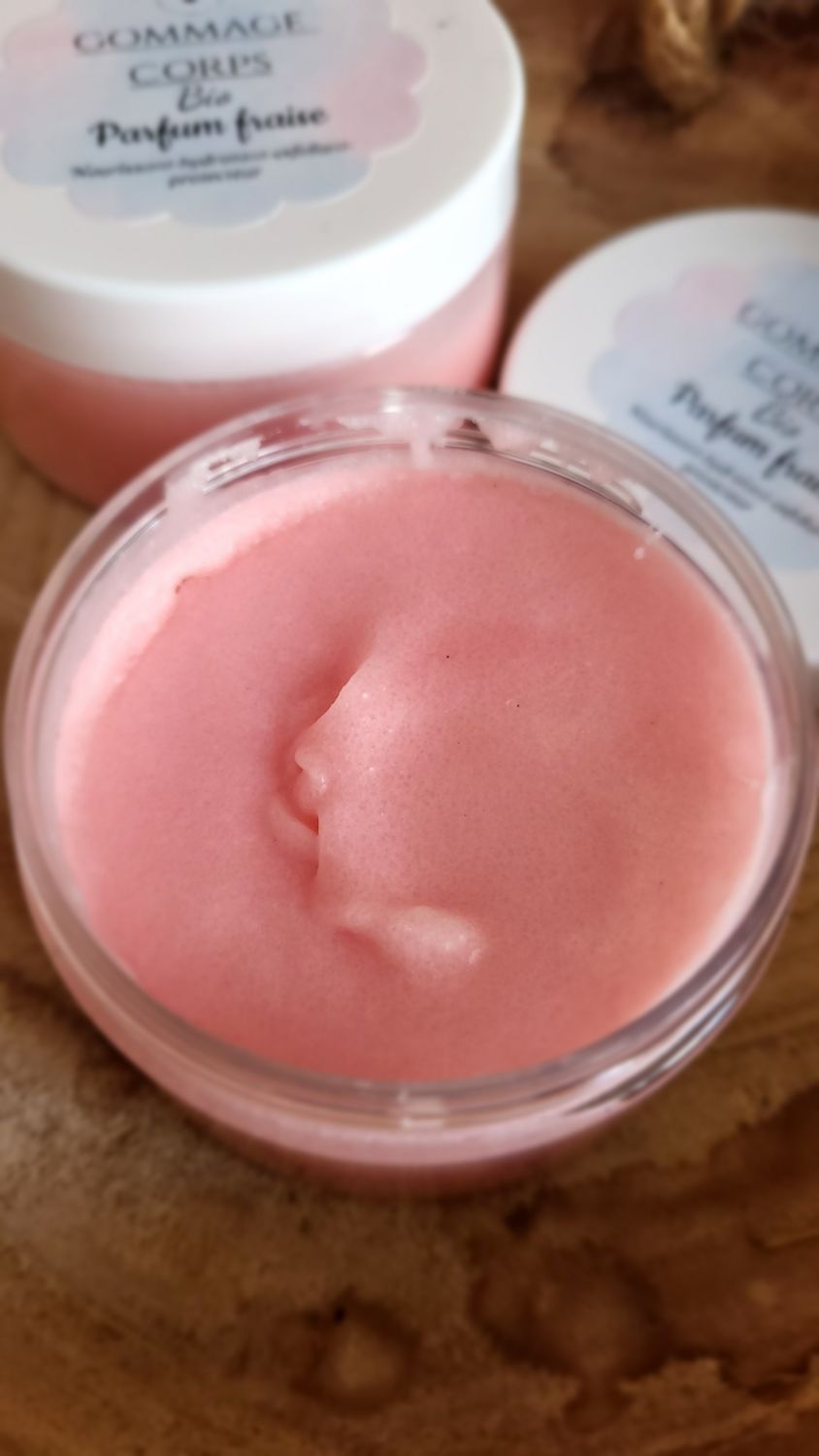 Gommage corps parfum fraise BIO